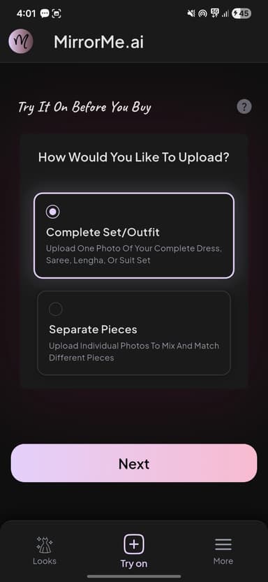 Upload the whole set/in pieces.